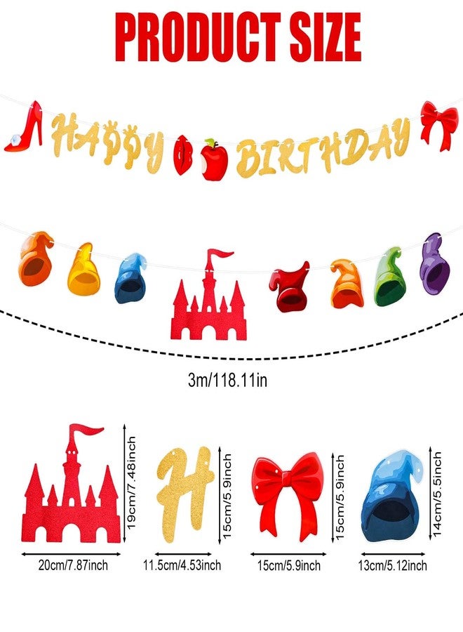 XIHIRCD ديكورات حفلات عيد ميلاد الأميرة، لافتة عيد ميلاد سعيد للأميرة، لوازم أعياد الميلاد، ديكور حفل استقبال المولود الجديد للفتيات والأطفال - Image 2