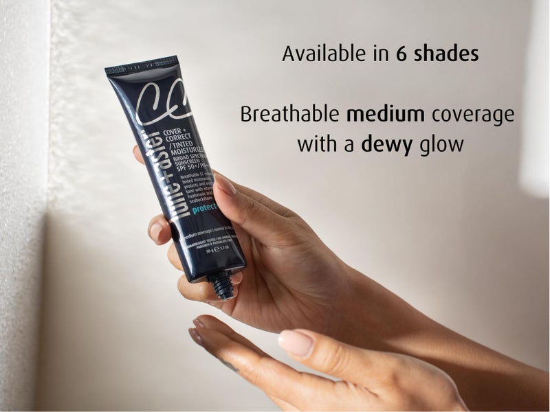 Lune+Aster CC Cream Broad Spectrum SPF 50/PA+++ - Medium - Medium coverage CC Cream with SPF 50 creates a dewy glow - Image 4