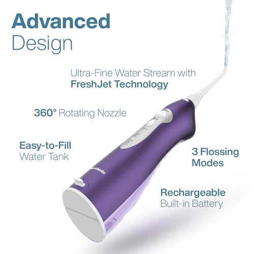 AquaSonic Water Flosser - Cordless Rechargeable Water Flossers for Teeth Cleaning - Waterproof Aqua Flosser, Portable Oral Irrigator for Dental Cleaning with 5 Jet Tips – Braces Home Travel - Image 4