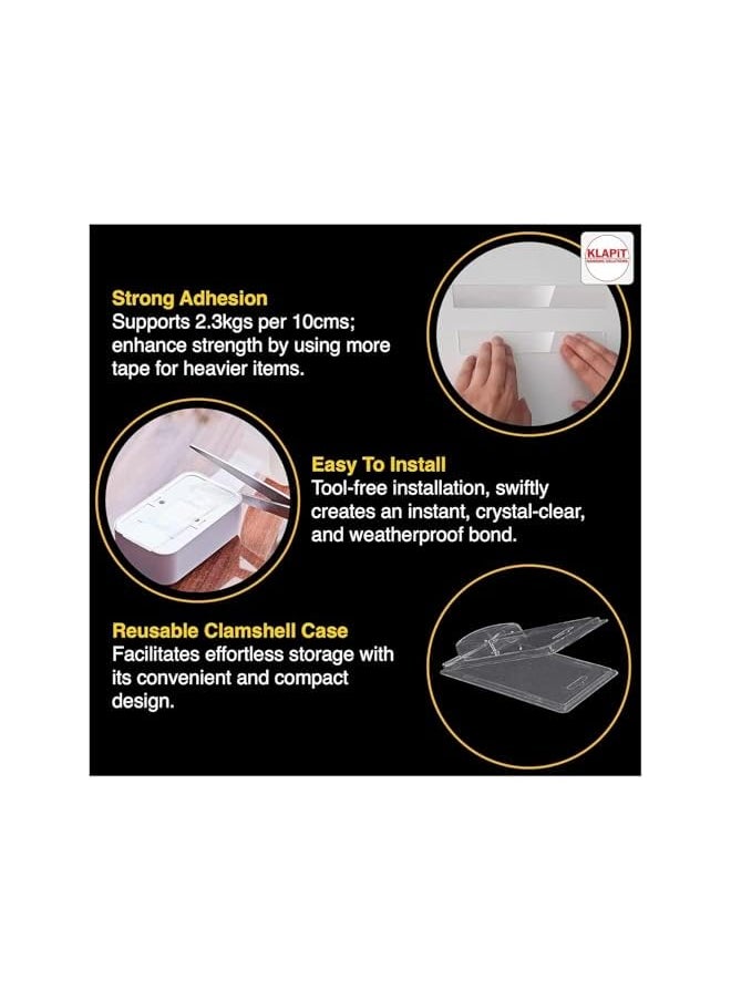 KLAPiT - Heavy Duty Double Sided Nano Tape for Wall,Picture Poster Mounting Hanging Strips Adhesive Carpet Tape - Image 1