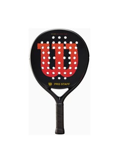 Wilson Pro Staff Team V2 Comfortable Grip Padel Racket Black and Red 4-1/4 Inch WR112311U2  - Image 1