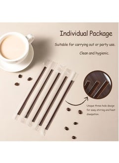Generic Coffee Stir Sticks Individual Wrapped, Disposable Coffee Straw Three-hole Design Stirring Rod Tea Beverage Stirrers Individually Hot Drinks for Party BBQ Camping Resturant, 100Pcs 170mm  - Image 3