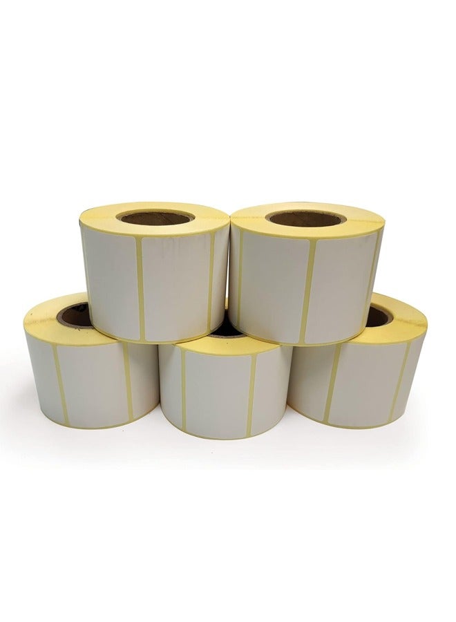 Office Maker Value Your Business Sticker Label Size 58x39 mm for Barcode Label Printer Scale | Direct Thermal & Thermal Transfer | White Color | 800 Labels per Roll | 40 mm Core | Best For Grocery Scales (5 Pieces) - Image 1