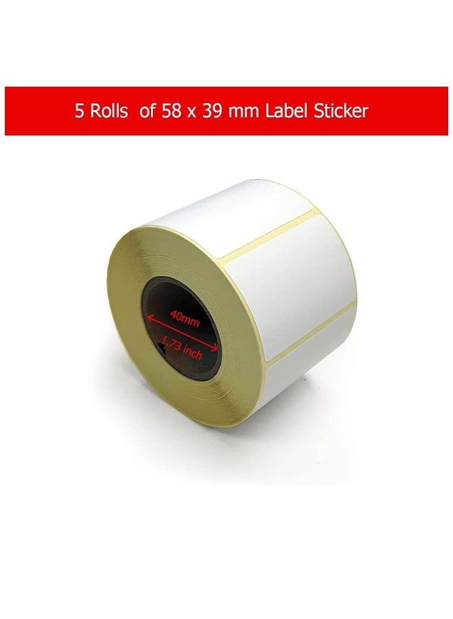 Office Maker Value Your Business Sticker Label Size 58x39 mm for Barcode Label Printer Scale | Direct Thermal & Thermal Transfer | White Color | 800 Labels per Roll | 40 mm Core | Best For Grocery Scales (5 Pieces) - Image 2