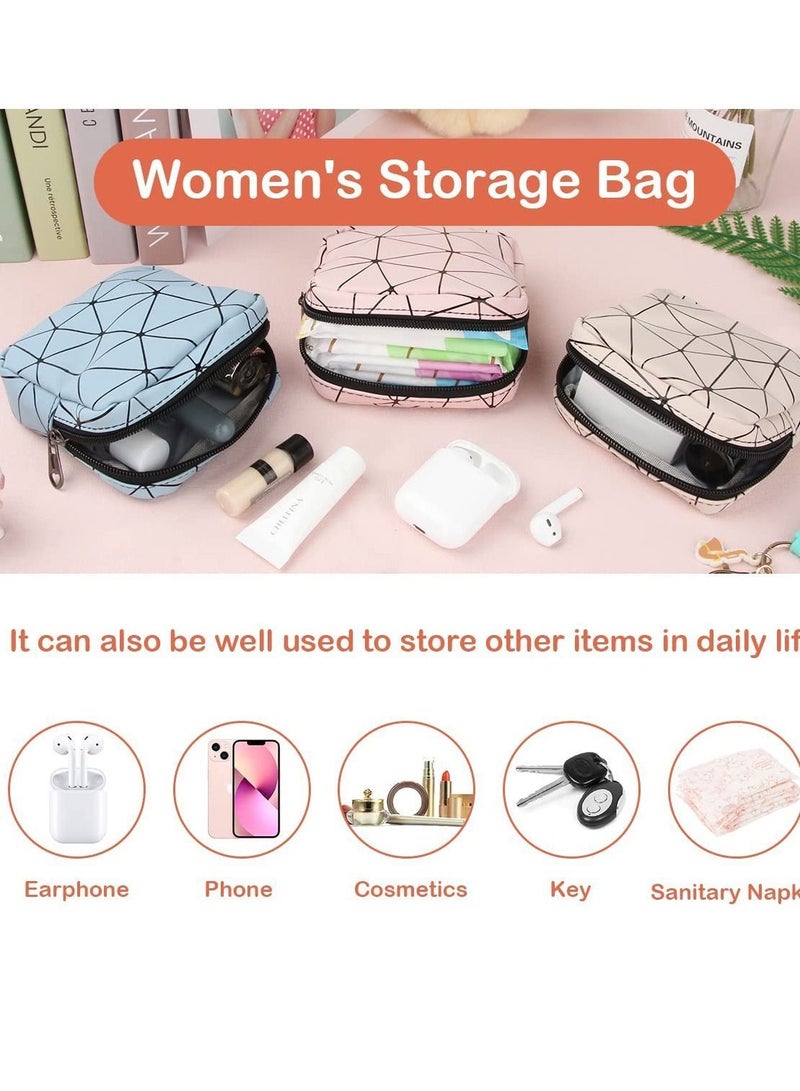 Y&D Sanitary Napkin Organizer Menstrual Bag 3 Piece Zip Pad Portable Purse Tampon Holder Teenage Bags for Girls Ladies First Period Gifts - Image 2