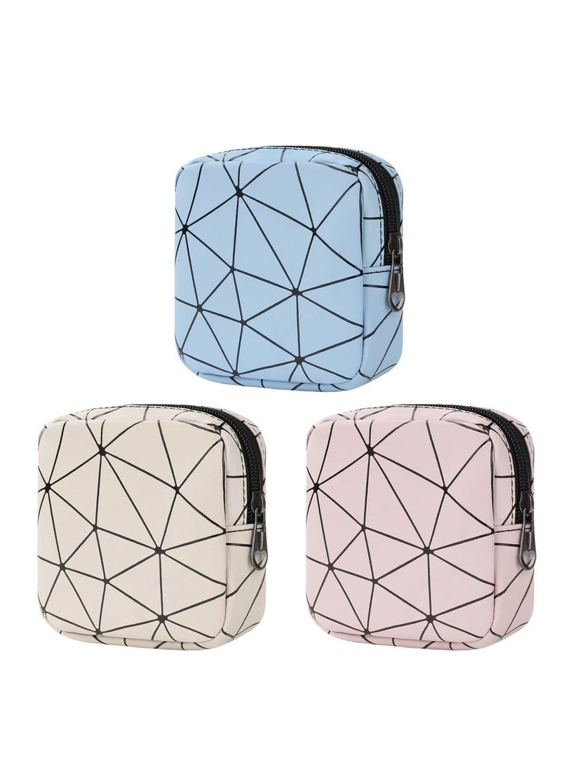 Y&D Sanitary Napkin Organizer Menstrual Bag 3 Piece Zip Pad Portable Purse Tampon Holder Teenage Bags for Girls Ladies First Period Gifts - Image 1