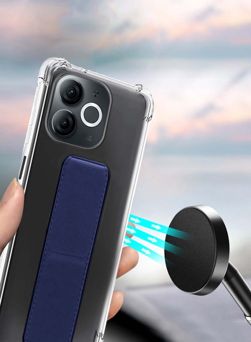 دبليو تيك غطاء وسادة هوائية بمقبض يدوي من مادة TPU من Itel A80 4G 2024 - شفاف/أزرق داكن - Image 5