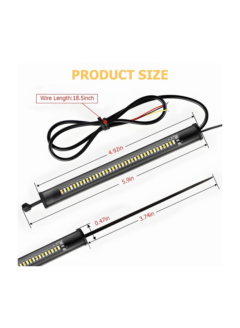 SYOSI - Motorcycle Turn Signal Light, 2PCS LED Turn Signal Light, Flexible Switch back Dual-Color Fork Turn Signal Blinkers, DRL Daytime Running Light, Waterproof Adjustable Strips Bars for Motorbike - Image 1