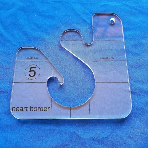 Bequilter Free Motion Quilting Template Series 5 for Domestic Sewing Machine Rulers (Q5-02) Heart Border - Image 2