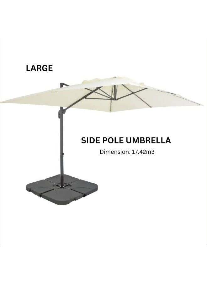 أثاث شندور مظلة خارجية | عمود جانبي | بيج/كريمي/أحمر - Image 3