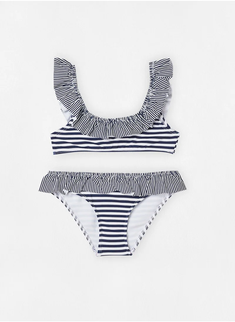 مانجو Girls Ruffle Striped Bikini