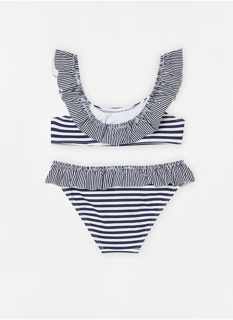 مانجو Girls Ruffle Striped Bikini