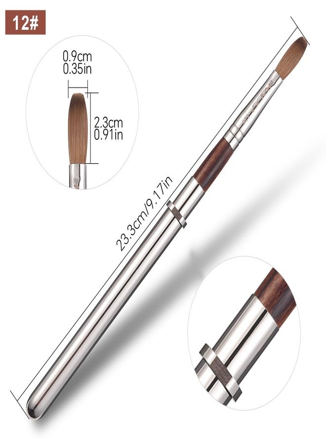 KADS Acrylic Nail Brush with Penholder Nail Brush for Acrylic Application-Oval Shaped Powder Nail Design Tools for Professional Manicure DIY Home Salon (12#) - Image 2