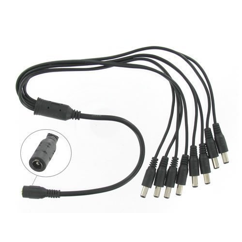 BW Security Camera 8Ch Power Supply Splitter Cable 1 Female 8 Male 2.1mm Adaptor - Image 4