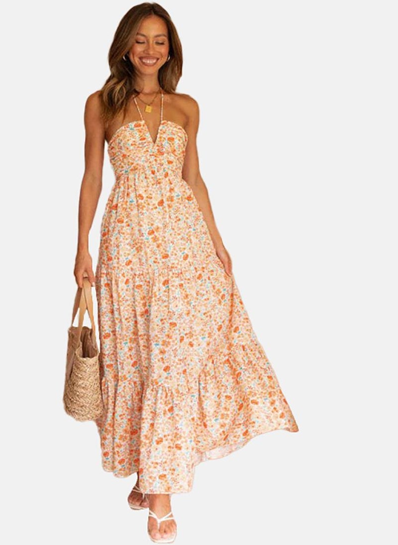 YUNIQEE Floral Halter Maxi Dress  - Image 3