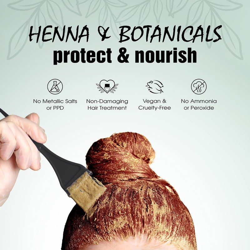 Light Mountain لون الشعر بالحناء من لايت ماونتن وبلسم، لون الرمادي - أحمر، خالي من المواد الكيميائية، شبه دائم للشعر الأبيض والرمادي والشعر الأشقر + 4 مشابك - Image 3