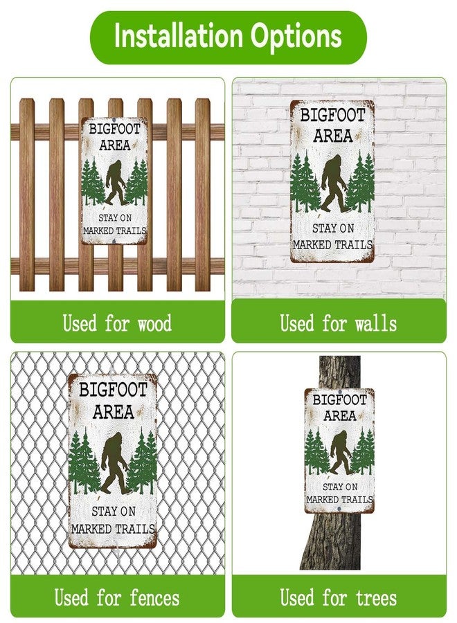 Qinfly Big Foot Sasquatch Gifts,Vintage Funny Metal Bigfoot Signs for Outdoor,Garden,Street,Forest,Yard Decor,8x12 Inches - Image 4