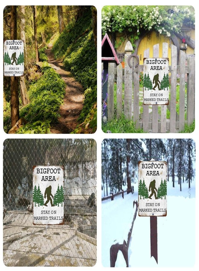 Qinfly Big Foot Sasquatch Gifts,Vintage Funny Metal Bigfoot Signs for Outdoor,Garden,Street,Forest,Yard Decor,8x12 Inches - Image 5