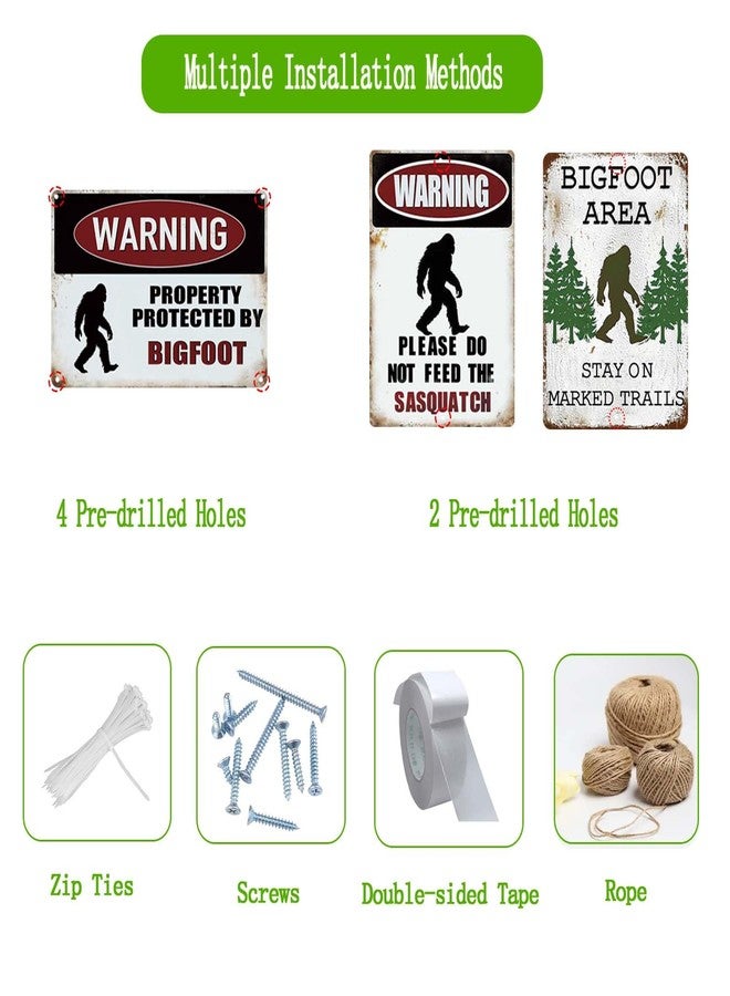 Qinfly Big Foot Sasquatch Gifts,Vintage Funny Metal Bigfoot Signs for Outdoor,Garden,Street,Forest,Yard Decor,8x12 Inches - Image 3