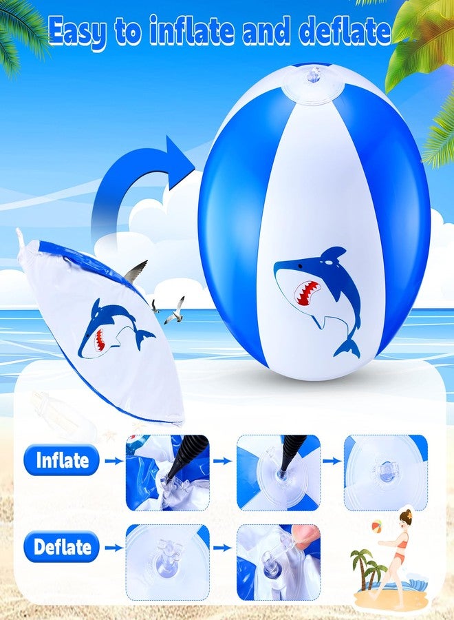 Vertintong 12 Inch Inflatable Shark Beach Balls for Kids Shark Birthday Party Favor Decorations Pool Toy PVC Beach Ball(6 Pcs) - Image 4