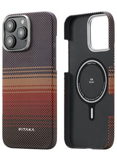 PITAKA [iPhone 16 Pro] MagEZ case Aramid Fiber MagSafe Slim & Light Case Less Touch Feeling StarPeak MagEZ Case/ Sunset  - Image 1