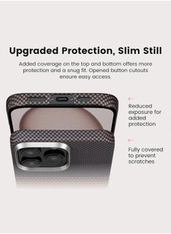 PITAKA [iPhone 16 Pro] MagEZ case Aramid Fiber MagSafe Slim & Light Case Less Touch Feeling StarPeak MagEZ Case/ Sunset  - Image 2