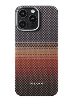 PITAKA [iPhone 16 Pro] MagEZ case Aramid Fiber MagSafe Slim & Light Case Less Touch Feeling StarPeak MagEZ Case/ Sunset  - Image 4
