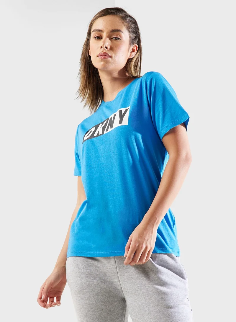 DKNY Sport Crew Neck Logo T-Shirt