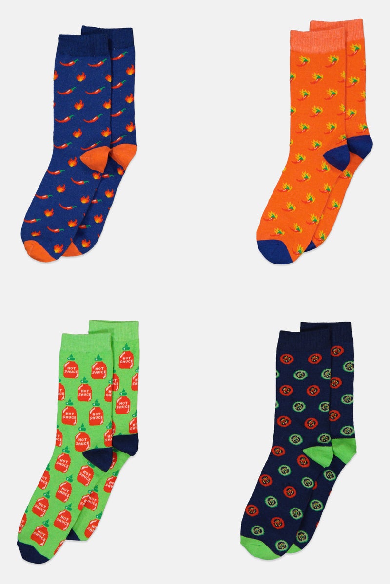 The Orrsum Sock Co Men 4 Pairs Pack Graphic Print Crew Socks, Multicolor - Image 4