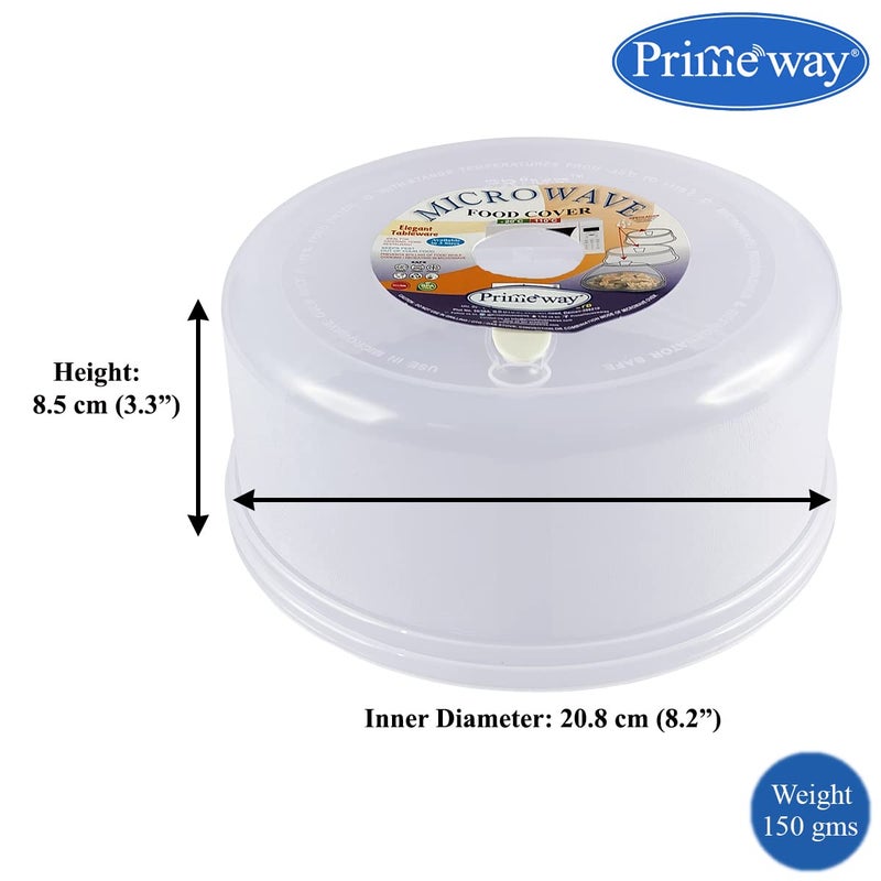 Primeway غطاء طعام متعدد الاستخدامات من برايمواي® بولي بروبيلين | خالي من تناثر الميكروويف | 8.5 بوصة | شفاف - Image 3