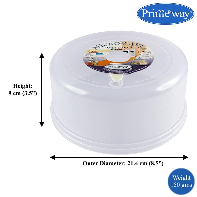 Primeway غطاء طعام متعدد الاستخدامات من برايمواي® بولي بروبيلين | خالي من تناثر الميكروويف | 8.5 بوصة | شفاف - Image 4