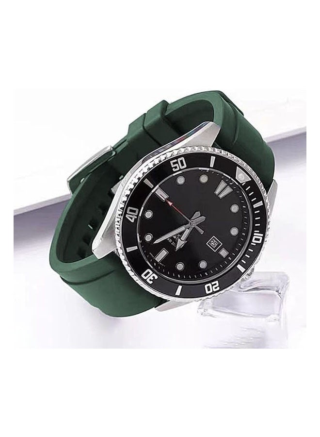 Quick Release Soft Silicone Watch Strap，Rubber Watch Bands Universal Replacement Band Strap for Men Women Dark Green 22mm - Image 4