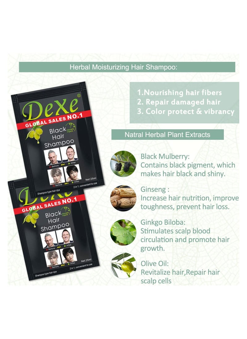 Dexe - Fast hair dye shampoo black 25ml - Image 1