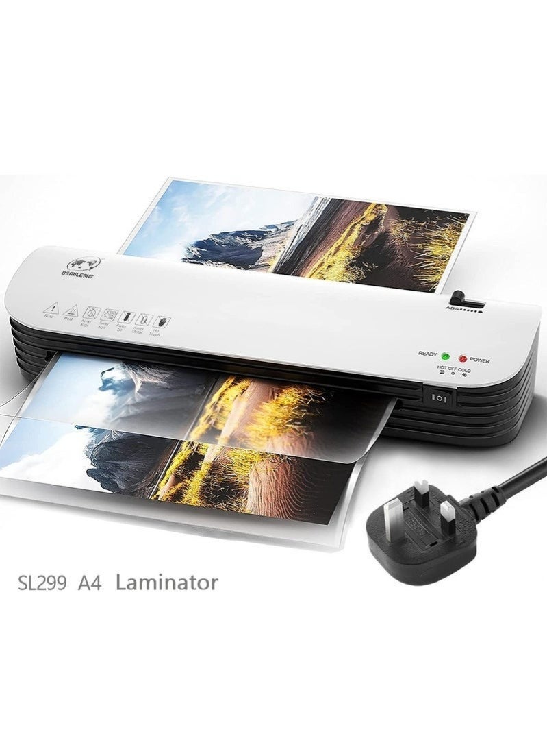 OSMILE SL299 Hot And Cold Laminating Machine, 2 Roller System Thermal Laminator with ABS Button for, 9 inches Max Width(With 12 Laminating Pouches) - Image 1