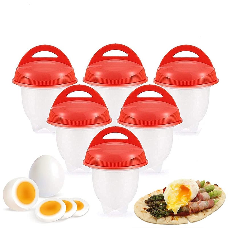 UGRNIS UGRNIS Silicone Egg Cooker, Hard and Soft Make, No Shell, Non Stick Silicone, Egg Boiler, Egg Cups, Egg Poachers, Egg Cooker, Set of 6(Multicolor pack of 1)  - Image 1
