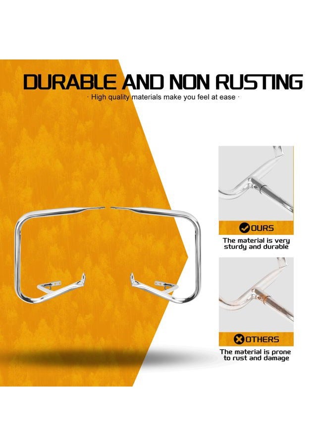 CARGLETRUE Saddlebag Saddle Bag Guard Bracket Fit For Harley Touring Electra Glide Street Glide Road Glide Road King 1997-2008 2014-2024 (1997-2008, All Chrome) - Image 4