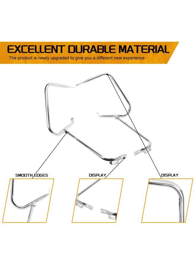 CARGLETRUE Saddlebag Saddle Bag Guard Bracket Fit For Harley Touring Electra Glide Street Glide Road Glide Road King 1997-2008 2014-2024 (1997-2008, All Chrome) - Image 5