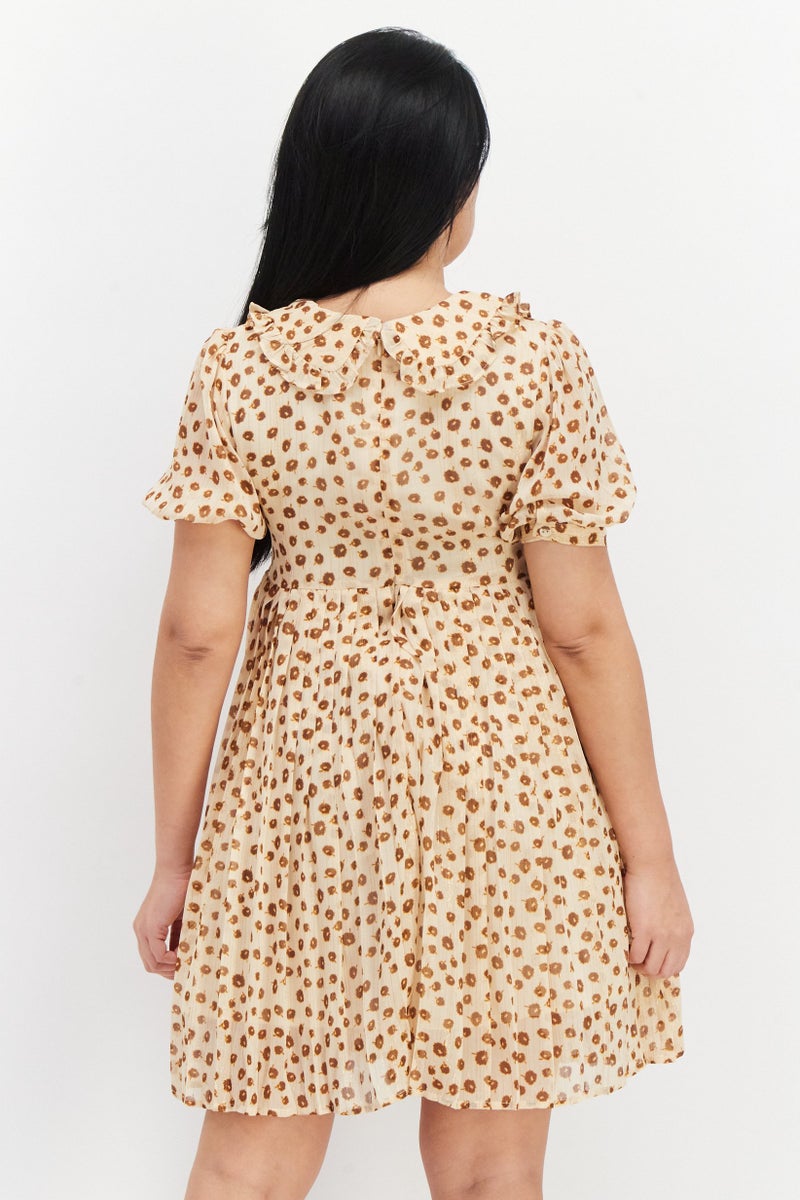 En Saison Women Floral Pattern Mini Dress, Multicolor - Image 2