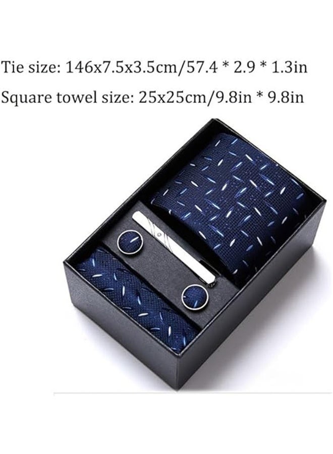 Lemon Ties for Men Set with Pocket Square Cufflink and Tie Clip, Necktie Handkerchief in Gift Box for Wedding and Business - Image 2