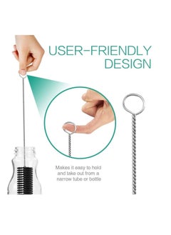 TYCOM Tycom Stainless steel multi-purpose Nylon Bottle Tube Nozzle Cleaning Brush Upgraded with Top Bristles Design and Protective Cap (10 Pcs), Pipe Drinking Straws Cleaning Brush Set for Jewelry, Keyboard  - Image 3