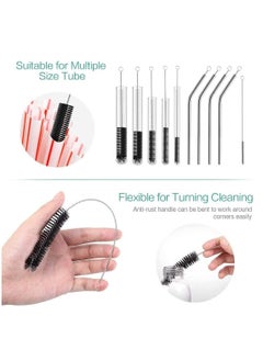 TYCOM Tycom Stainless steel multi-purpose Nylon Bottle Tube Nozzle Cleaning Brush Upgraded with Top Bristles Design and Protective Cap (10 Pcs), Pipe Drinking Straws Cleaning Brush Set for Jewelry, Keyboard  - Image 4