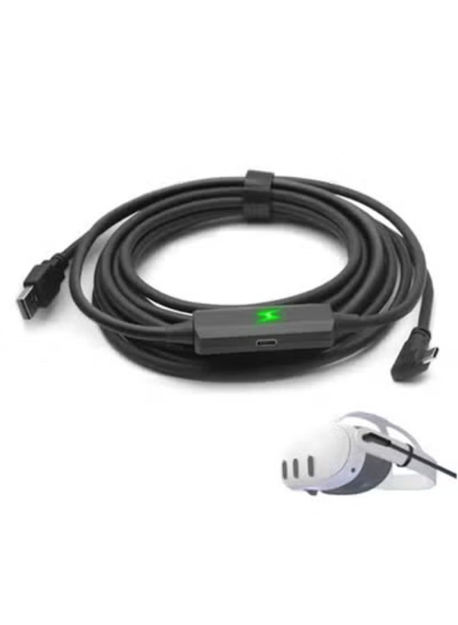 Peachjoy كابل رابط متوافق مع ميتا كويست 3، لتمديد وقت اللعب، كابل شحن USB A إلى USB C بطول 16 قدم متوافق مع Oculus Quest 2/ Pico VR Headset واتصال الكمبيوتر - Image 1