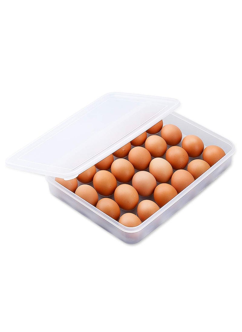 HETARMI ENTERPRISE Hetarmi BPAFree Plastic Egg Basket Egg Storage Box with Lid for Refrigerator Kitchen Egg Holder for Fridge Kitchen Food Grade Egg Organizer Basket 1 Pcs 24 Grid  - Image 1