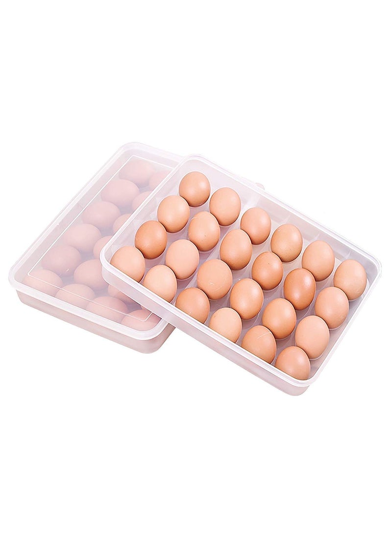 HETARMI ENTERPRISE Hetarmi BPAFree Plastic Egg Basket Egg Storage Box with Lid for Refrigerator Kitchen Egg Holder for Fridge Kitchen Food Grade Egg Organizer Basket 1 Pcs 24 Grid  - Image 2