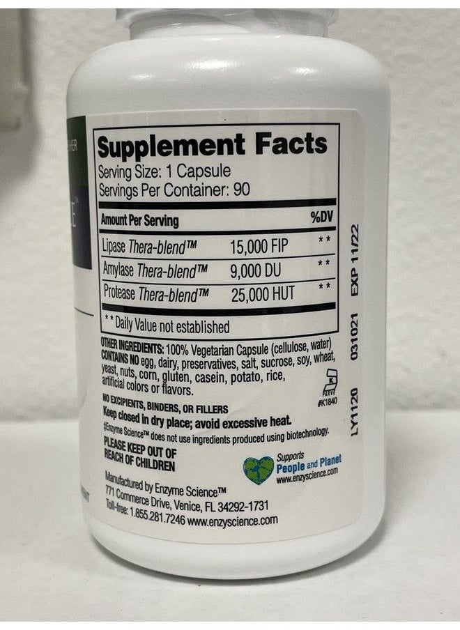 ™ Lypo Optimize™ 90 Capsules All Natural Enzyme Supplement Digestive Enzyme Support For Gallbladder Pancreas And Liver Fat Digestion  Vegan And Kosher
