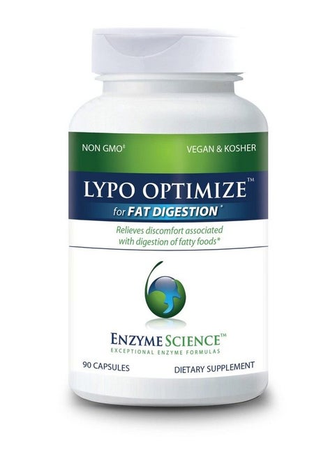 ™ Lypo Optimize™ 90 Capsules All Natural Enzyme Supplement Digestive Enzyme Support For Gallbladder Pancreas And Liver Fat Digestion  Vegan And Kosher