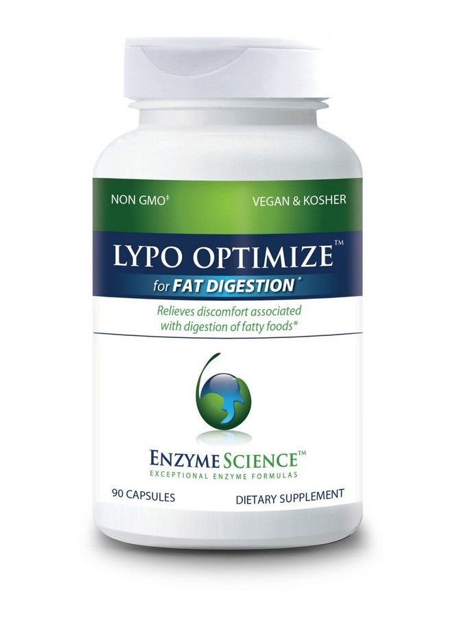 ™ Lypo Optimize™ 90 Capsules All Natural Enzyme Supplement Digestive Enzyme Support For Gallbladder Pancreas And Liver Fat Digestion  Vegan And Kosher