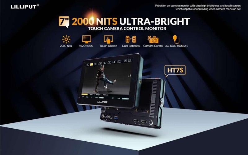 LILLIPUT HT Series HT7S 2000nits Ultra-Bright Touch Control Screen with HDMI 2.0 3G-SDI Input Output LANC 3D-LUT Waveform Histogram 5" - Image 2