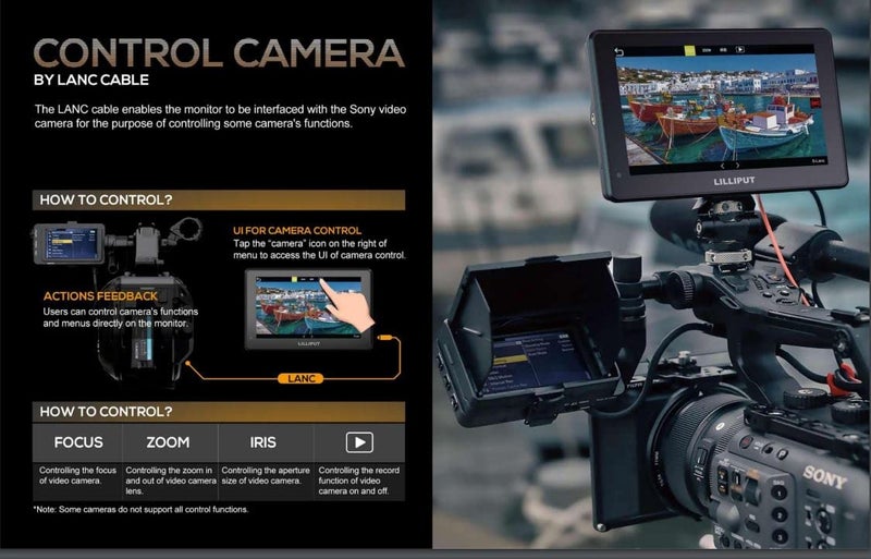 LILLIPUT HT Series HT7S 2000nits Ultra-Bright Touch Control Screen with HDMI 2.0 3G-SDI Input Output LANC 3D-LUT Waveform Histogram 5" - Image 5
