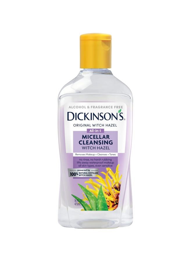 Dickinson's Micellar Cleansing Witch Hazel, An All-in-1 Makeup Remover, Pore Refiner, Skin Cleanser and Toner; Alcohol Free with Aloe, for Sensitive Skin, 16oz - Image 1